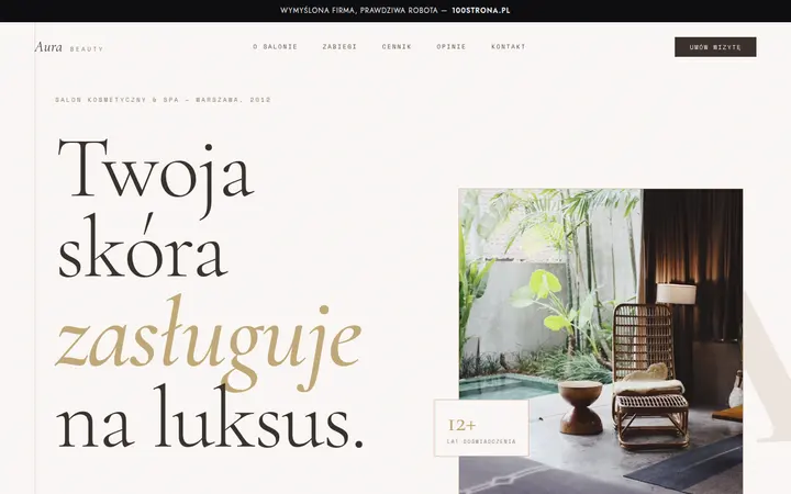 Przykładowa strona internetowa — Salon kosmetyczny / SPA: Aura Beauty