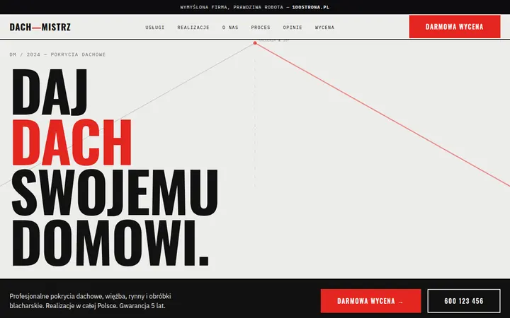 Przykładowa strona internetowa — Dekarstwo / pokrycia dachowe: Dach-Mistrz