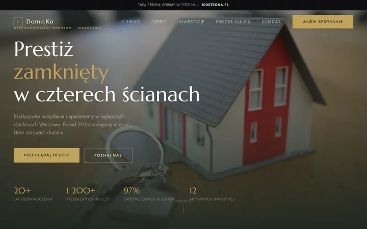 Przykładowa strona internetowa — Nieruchomości / deweloper: Dom&Ko
