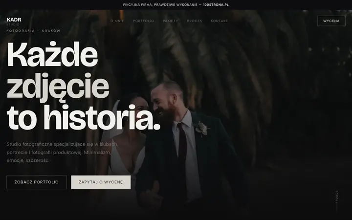 Przykładowa strona internetowa — Studio fotograficzne: Kadr Studio