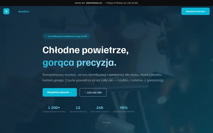 Przykładowa strona internetowa — Klimatyzacja / wentylacja: Klima Komfort