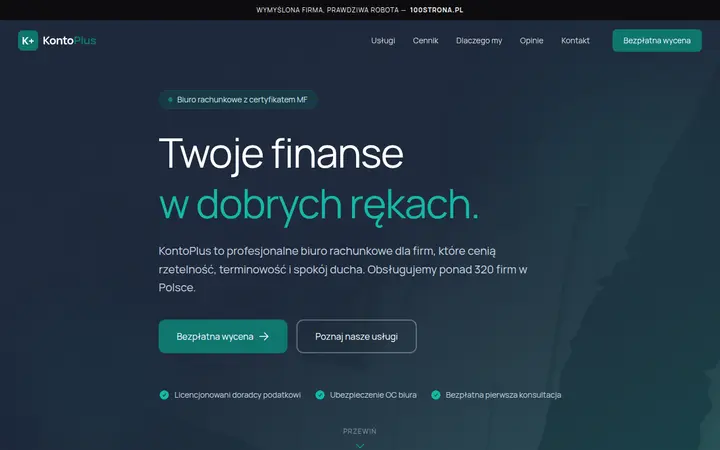 Przykładowa strona internetowa — Biuro rachunkowe: KontoPlus