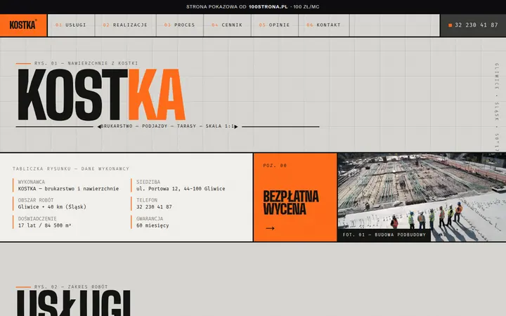 Przykładowa strona internetowa — Brukarstwo / układanie kostki: KOSTKA