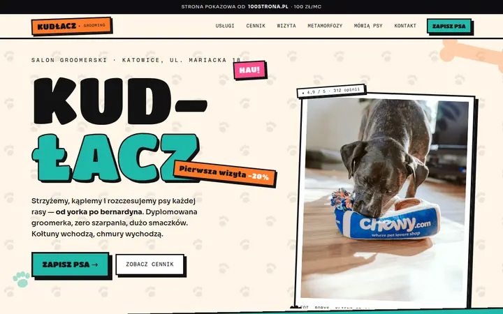 Przykładowa strona internetowa — Grooming / pielęgnacja psów: KUDŁACZ