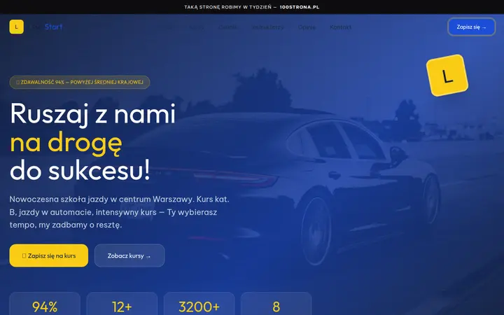 Przykładowa strona internetowa — Szkoła jazdy: OSK Start