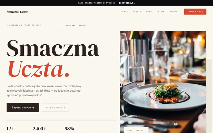Przykładowa strona internetowa — Firma cateringowa: Smaczna Uczta